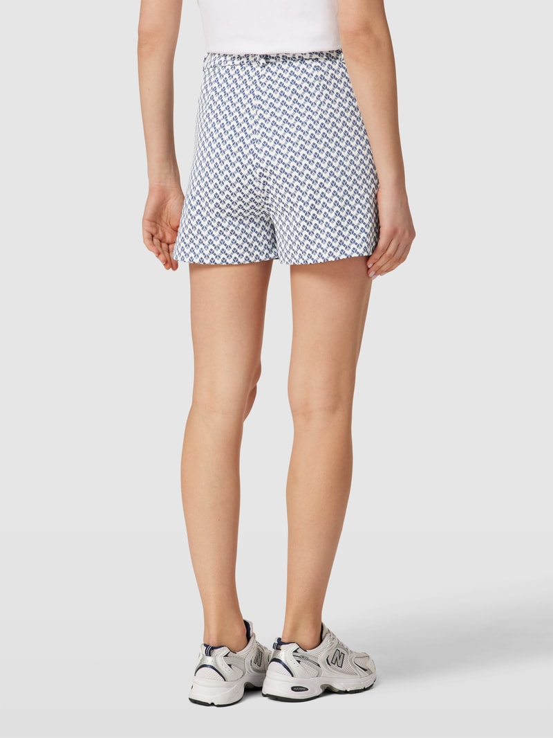 High Waist Shorts mit Allover-Muster Modell MELINDA in hellblau