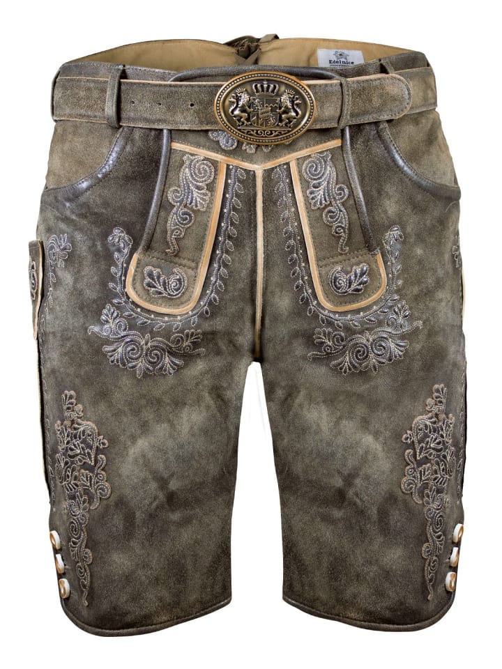 Edelnice Kurze Wildbock Lederhose Marcel in braun günstig kaufen