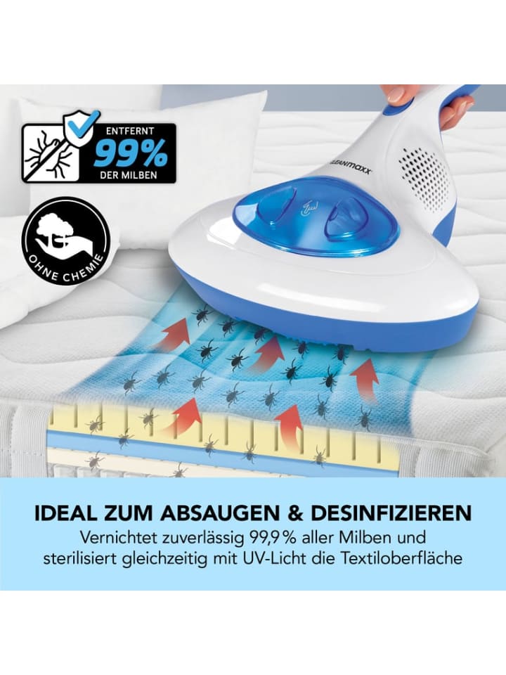 CLEANmaxx CLEANmaxx Milben-Handstaubsauger mit UV-C-Licht - blau/weiß günstig kaufen onesize