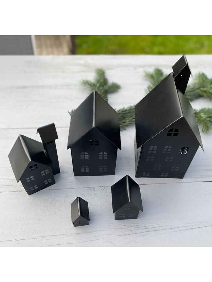 UNUS 5er Set Deko Häuser Metall in Schwarz günstig kaufen onesize