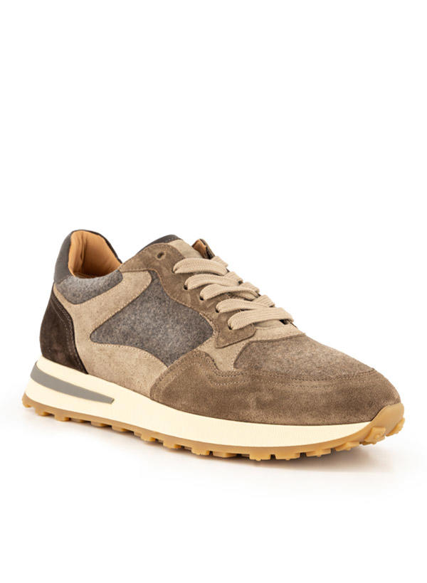 rosso e nero, Sneaker, Veloursleder-Wollfilz, taupe-grau