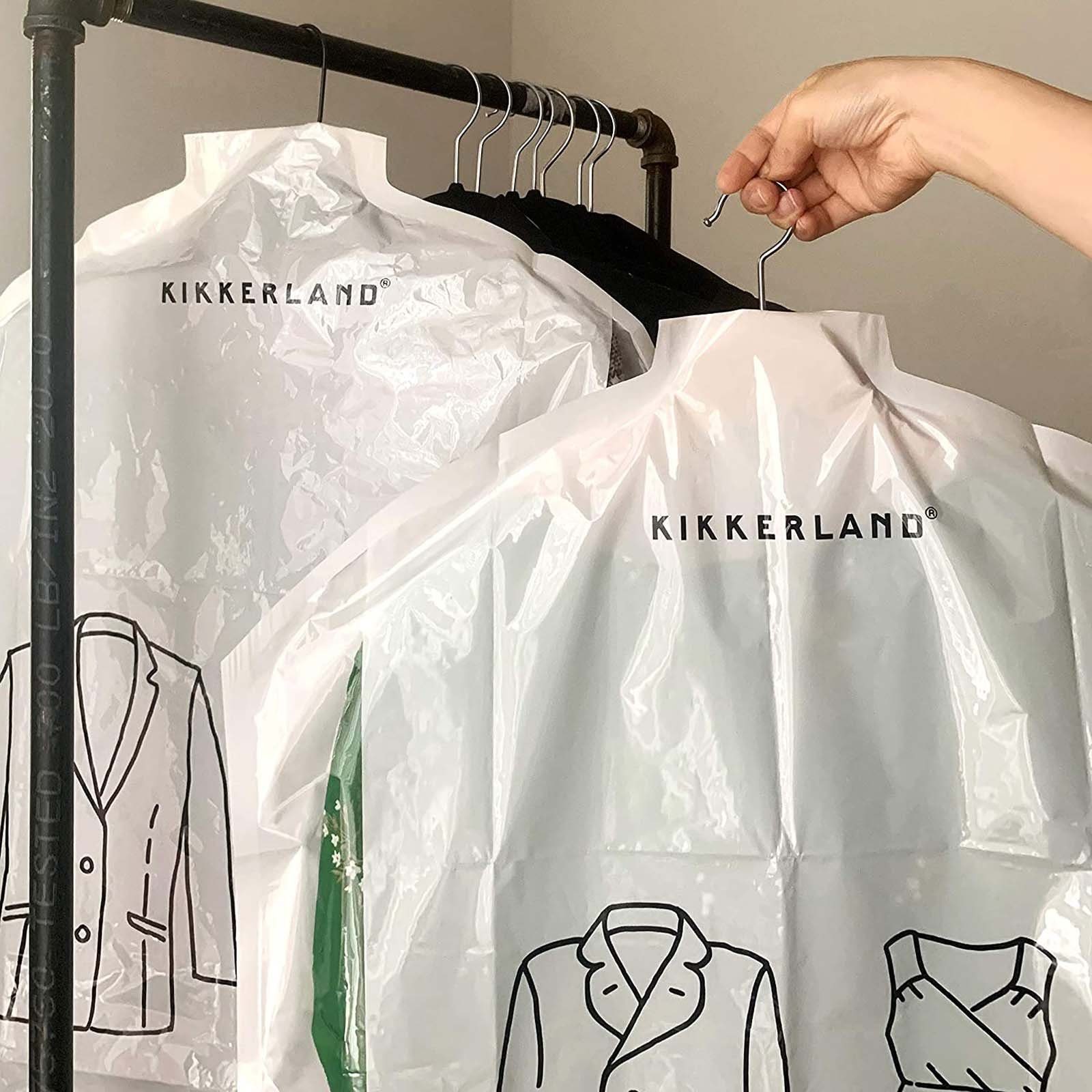 Kikkerland Kleidersack Kleiderhülle Schutzhülle Kleiderschutz Kleiderschutzhüllen (4 St) Kunststoff 2 Größen Mit Bügelöffnung
