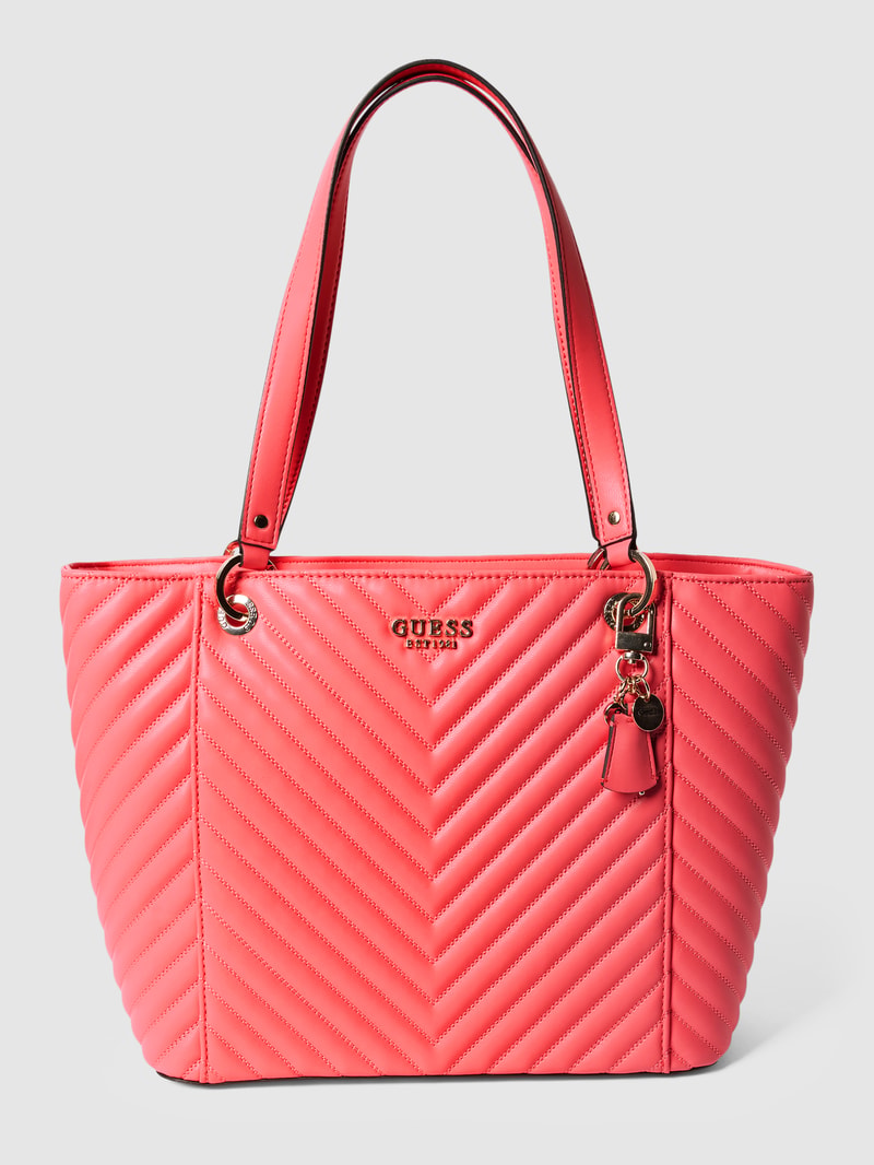 Handtasche mit Steppnähten Modell 'NOELLE' in koralle