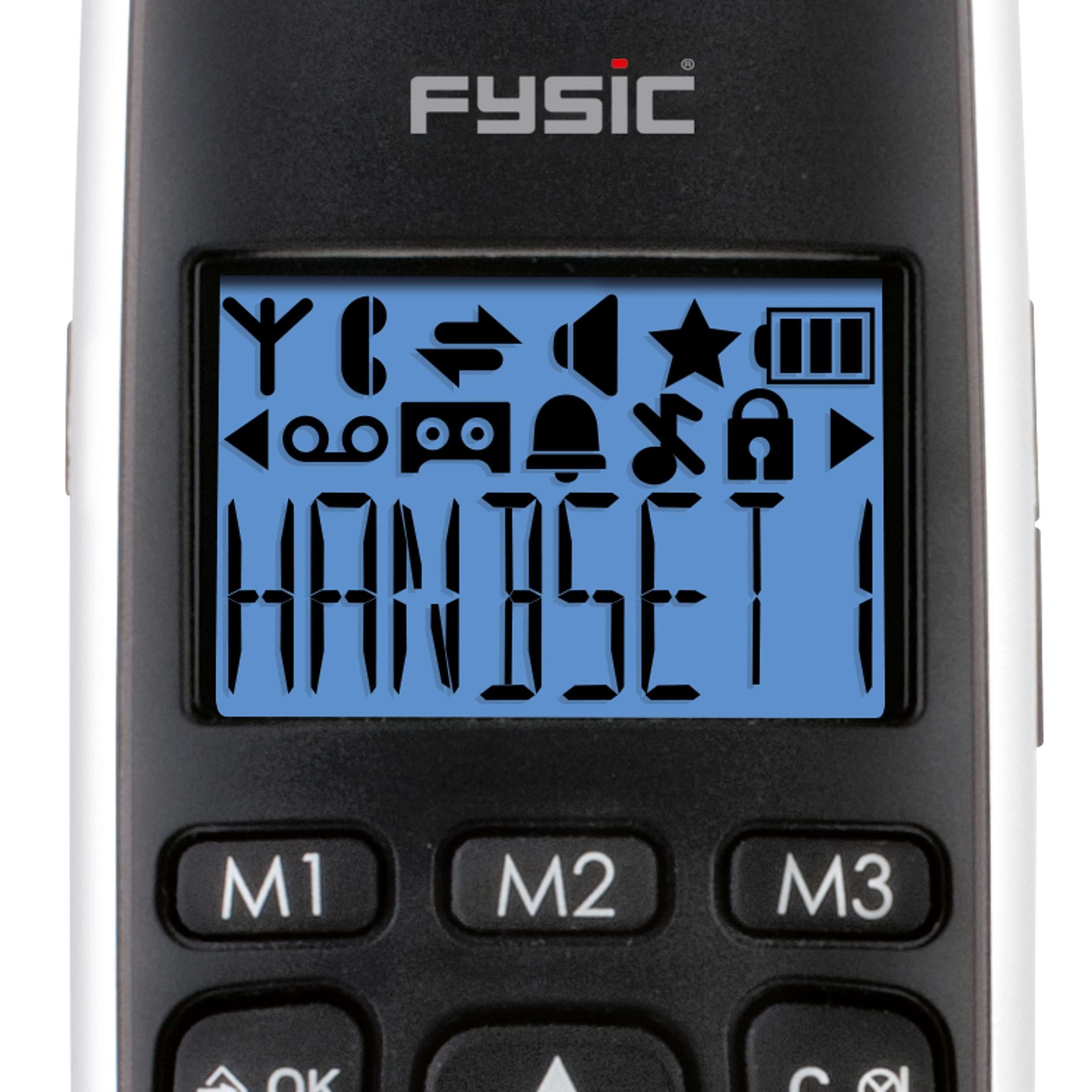 Fysic FX-6020 Schnurloses DECT-Telefon (Mobilteile: 2, Hörgerätkompatibel, große Tasten, großes Display)