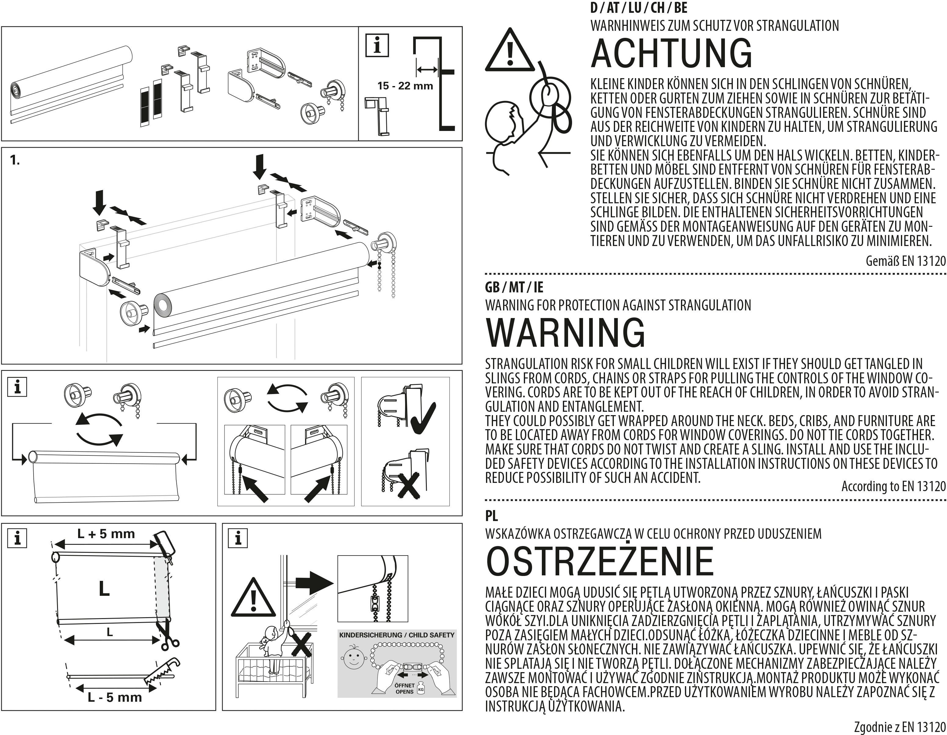 Seitenzugrollo Ornament, GARDINIA, Lichtschutz, ohne Bohren, freihängend, Klemmfix, vormontiert auf Montageschiene