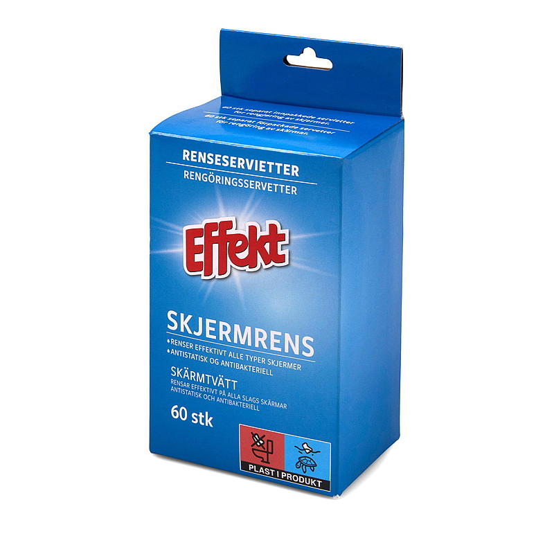 Effekt Skjermrens 60 stk renseserviett