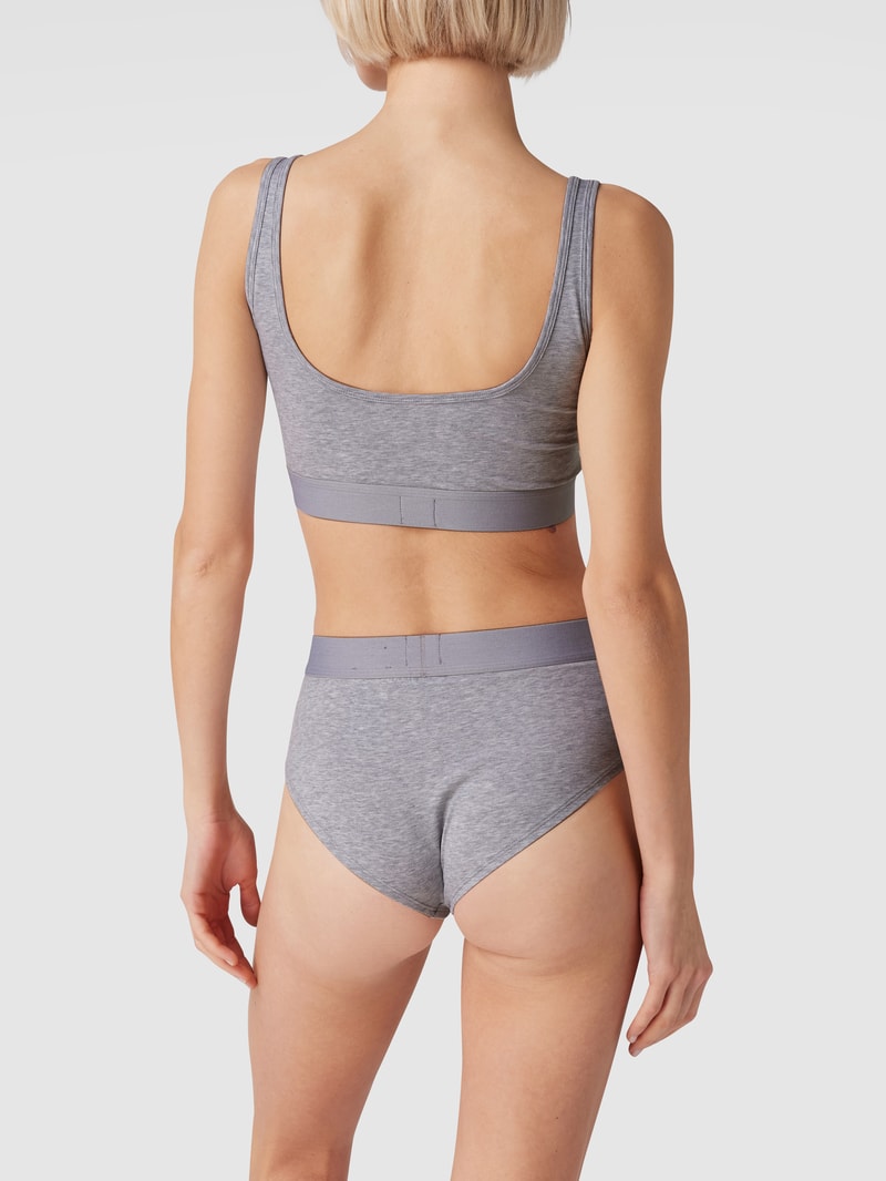 Bustier mit Label-Patch in silber meliert
