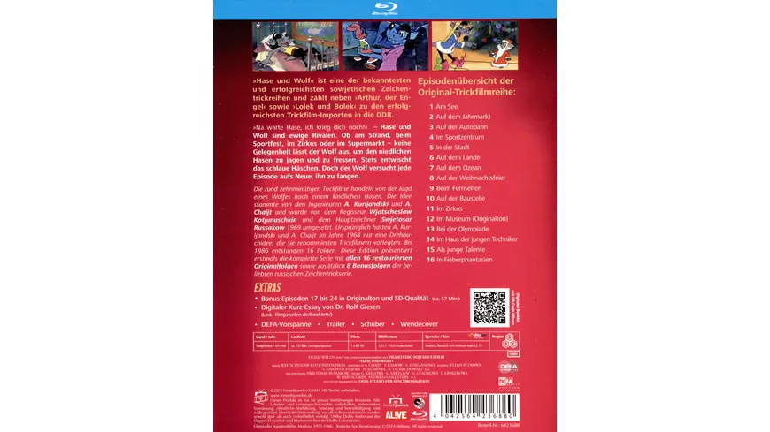 Hase und Wolf - Alle 16 Original-Episoden in HD - plus 8 Bonus-Episoden (Nu Pagadi! / Na warte!) (DEFA Filmjuwelen) (Blu-ray)