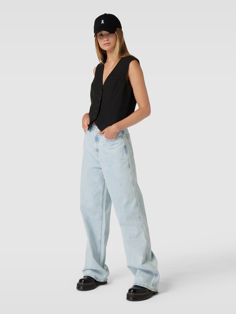 Wide Leg Jeans mit Logo-Stitching Modell 'CLAIRE' in jeans