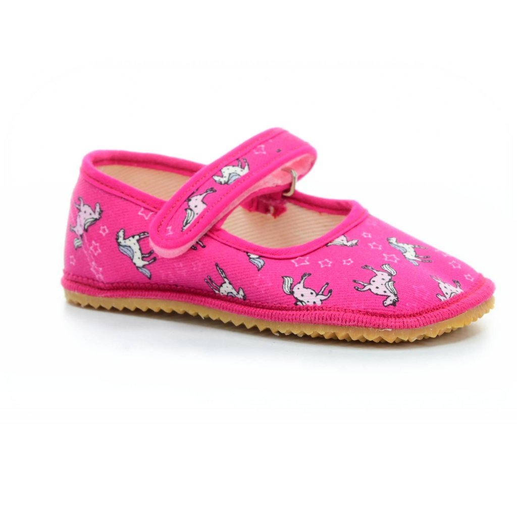 Beda Unicorn rosa Canvas Hausschuhe /Ballerinas (BF-060010 / BA)
