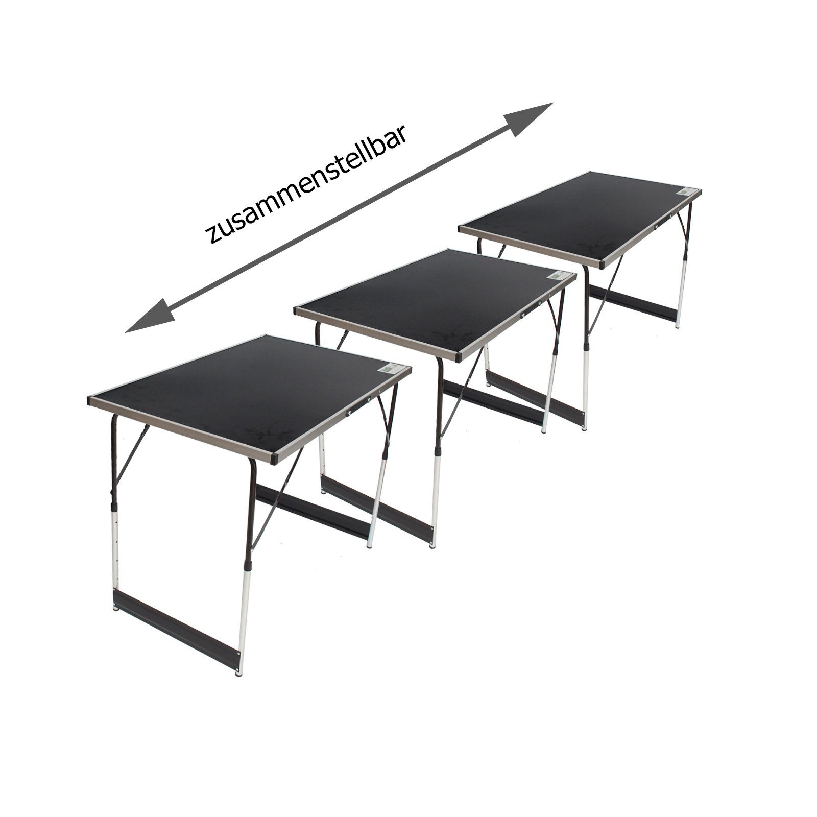 TRUTZHOLM Klapptisch Multifunktionstisch Flohmarkttisch 3er Set Markttisch Klapptisch Tapez (Set, 3-St)