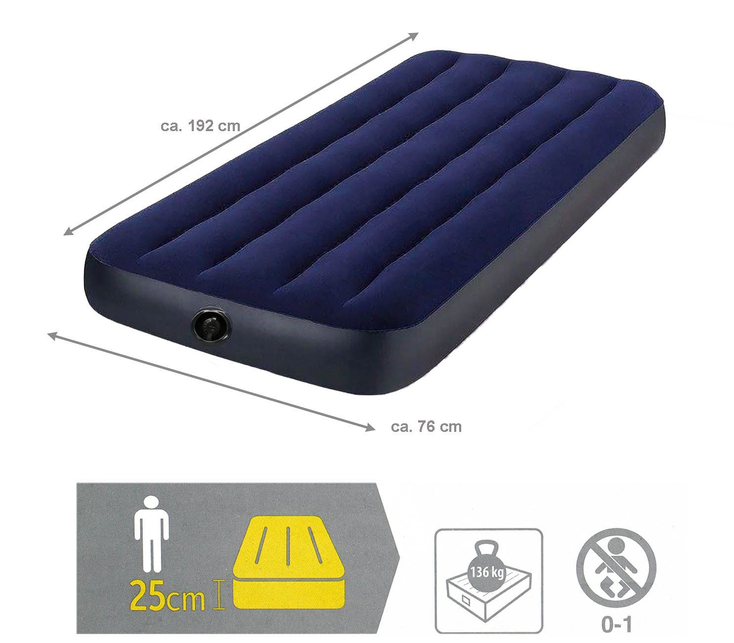 Intex Luftbett Gästebett, (Fiber-Tech Technology), Luftbett, Gästebett für 1 Person, Luftmatratze, Reisebett