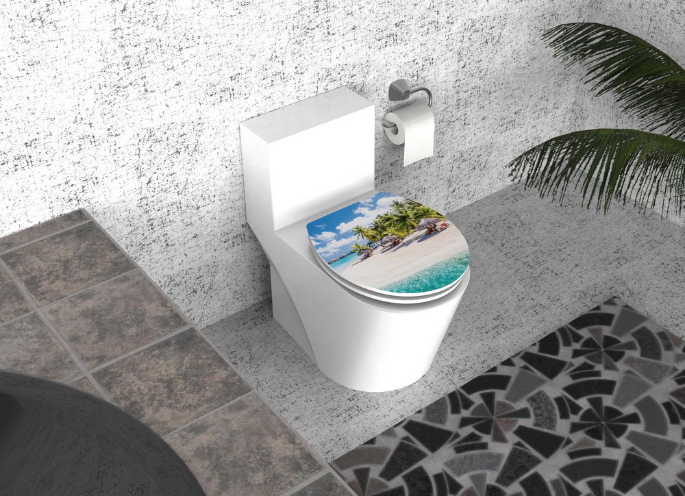 K&H Sanitary Duschwell MDF WC-Sitz PET - Palmen Strand