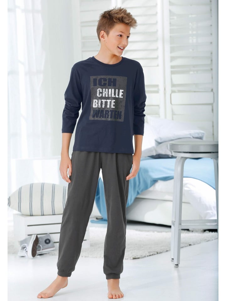 AUTHENTIC LE JOGGER Pyjama in marine-anthrazit günstig kaufen 182