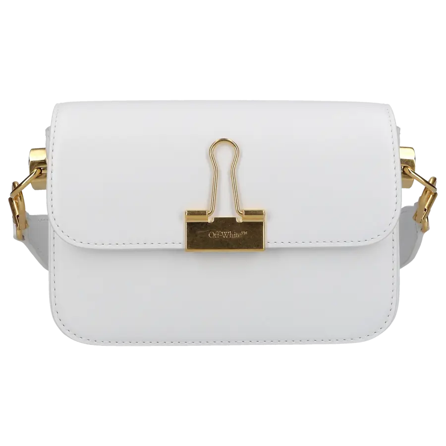 Off-White - Handtasche PLAIN BINDER S Kalbsleder - weiß