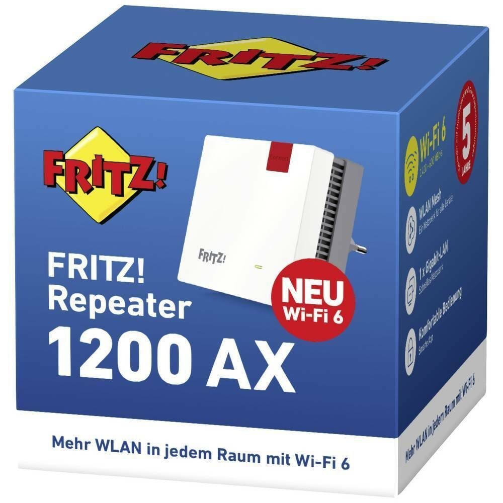 AVM FRITZ!Repeater 1200 AX WLAN Repeater 3000 MBit/s 2.4 GHz WLAN-Repeater