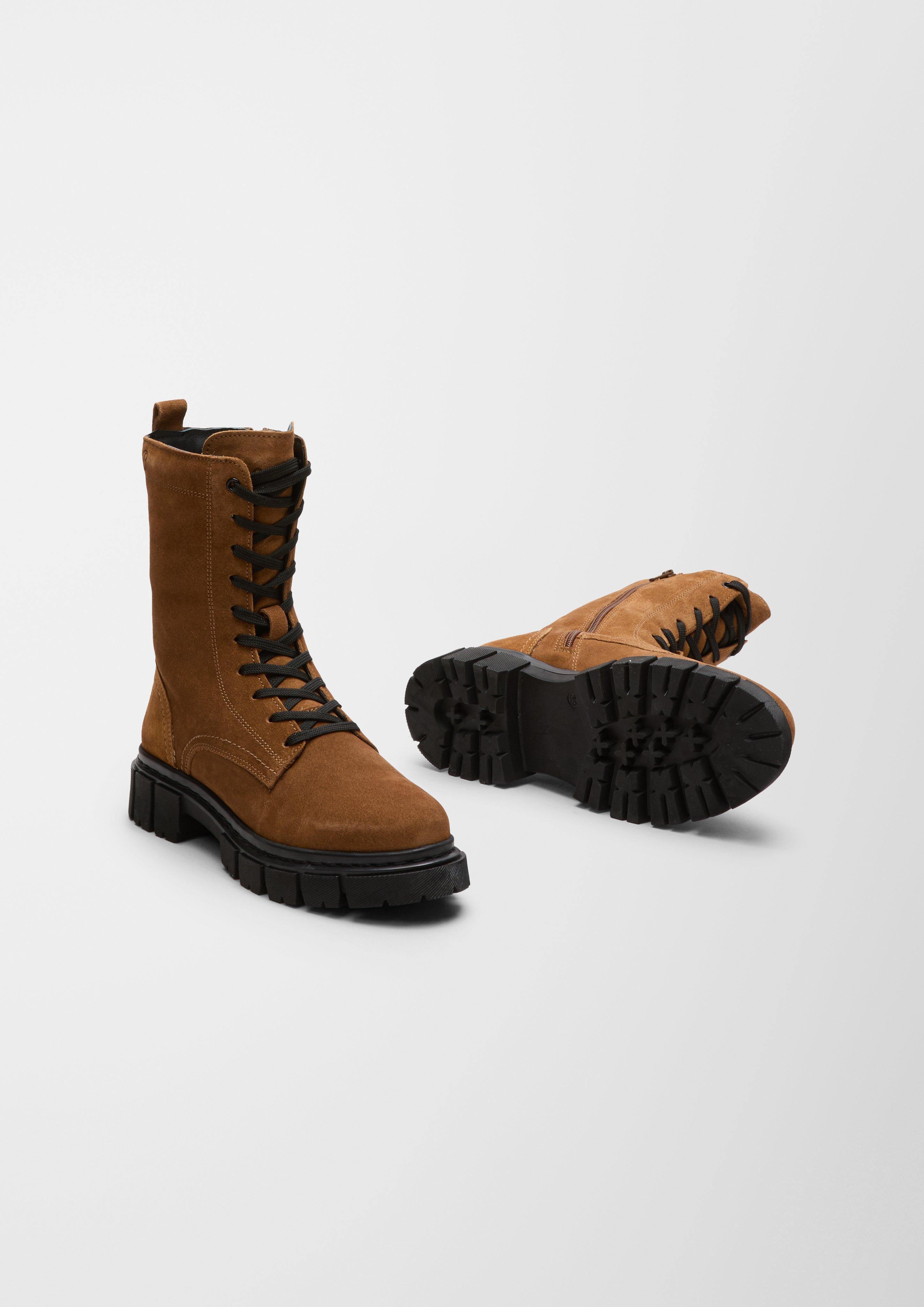 Warm gefütterte Lederstiefel  6006637-305
