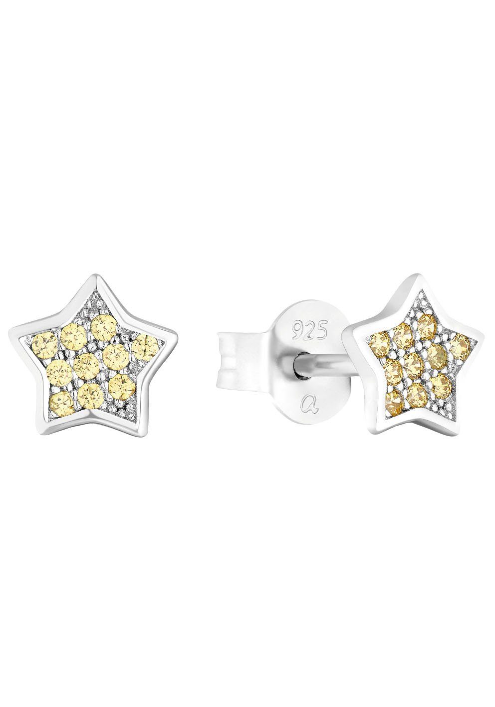 Amor Paar Ohrstecker Funkelnder Stern, 2036529, 2036530, 2036531, mit Zirkonia
