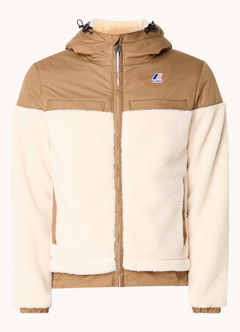 K-Way Jildaz Orsetto teddy jacket with hood and side pockets