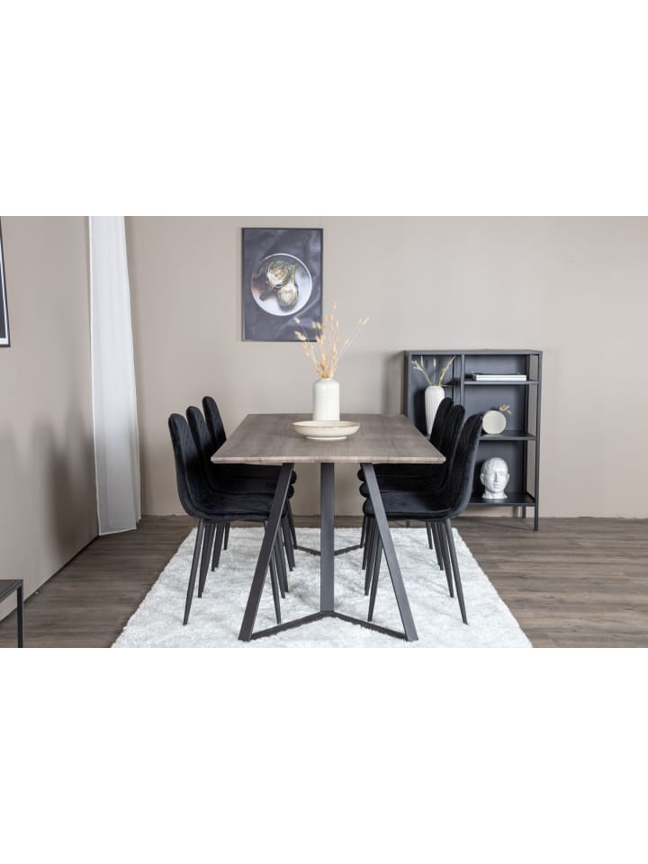 ebuy24 Essgruppe Marina 10 (7-teilig) Schwarz 90 x 180 cm günstig kaufen onesize