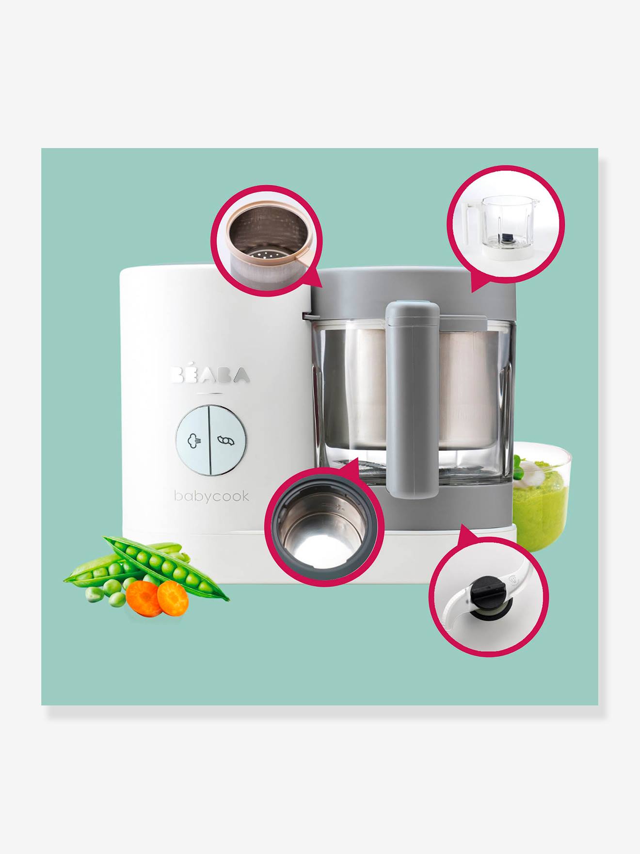 Robot 4 en 1 BEABA Babycook Neo grey/white
