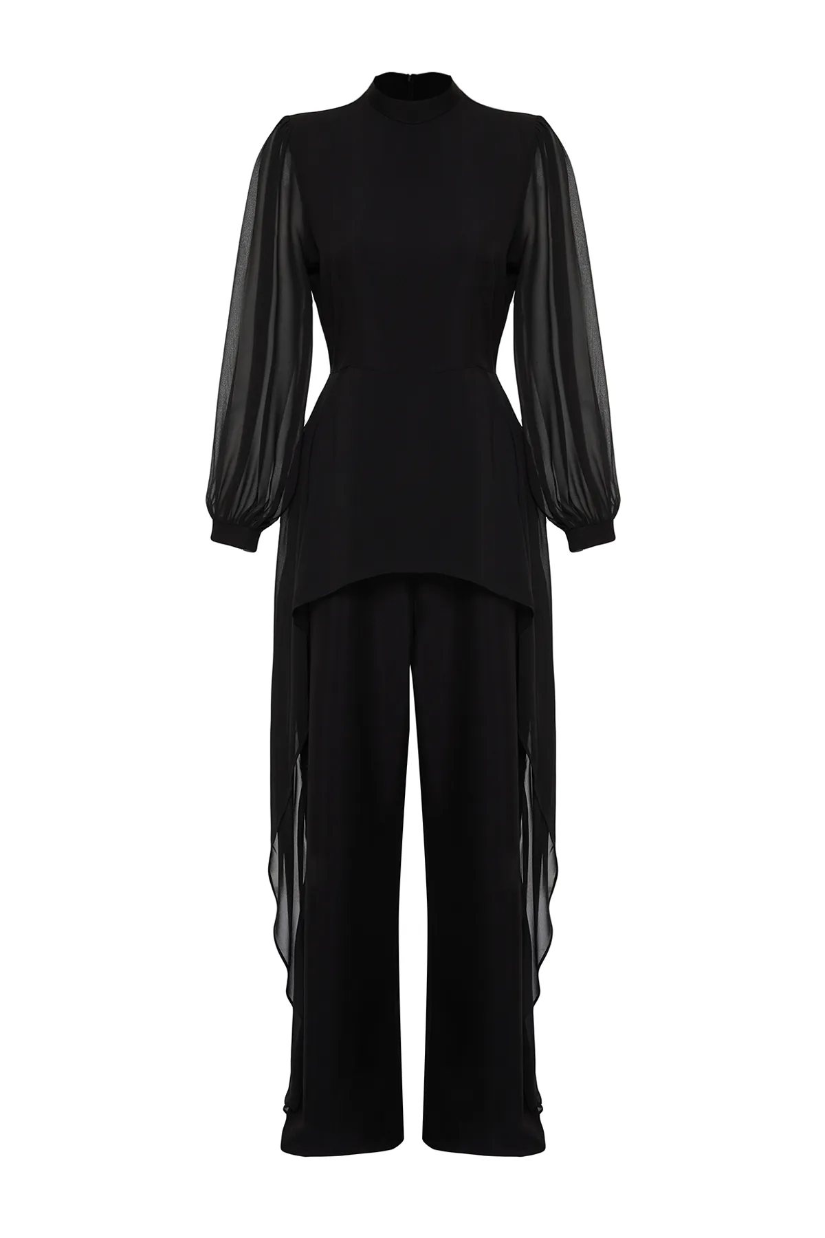 Trendyol Modest  Schwarzer Aerobin-Jumpsuit aus Chiffon-Gewebe TCTSS24TL00004