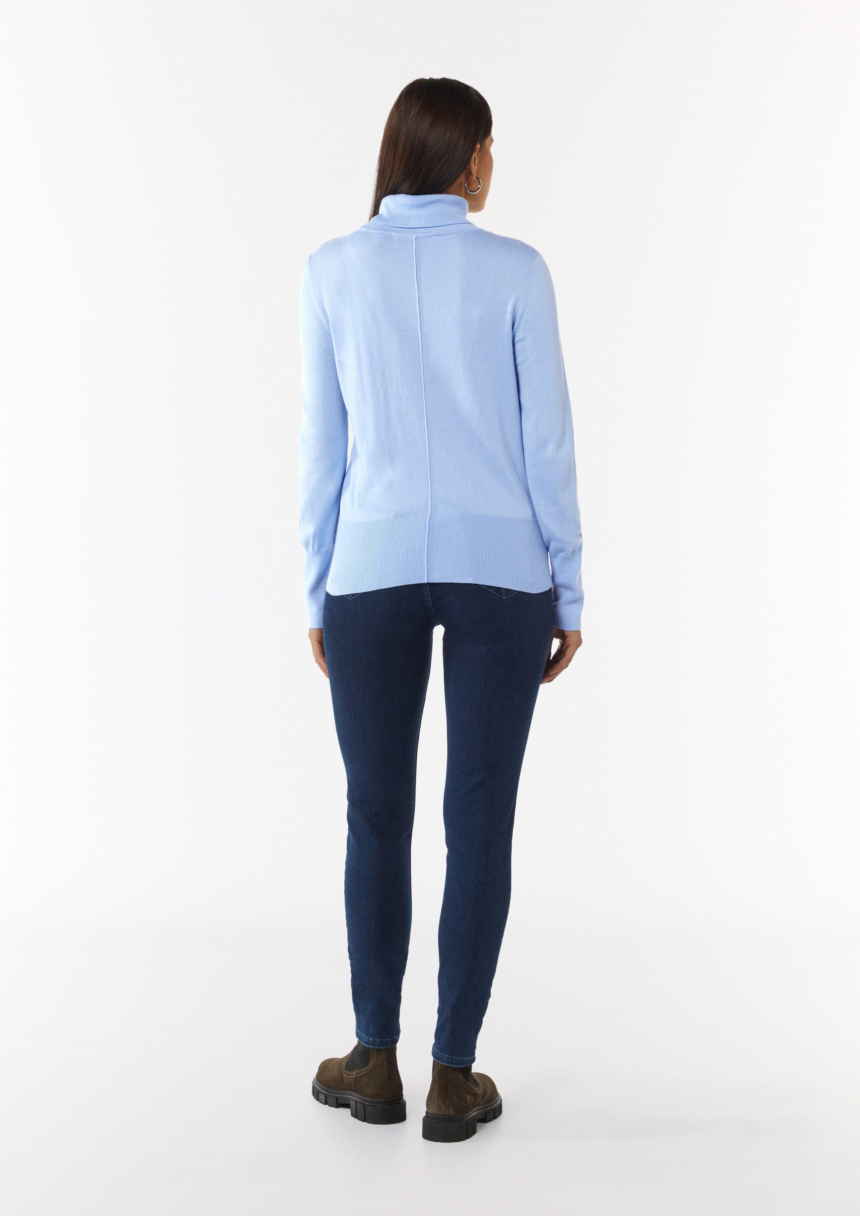 Strickpullover mit Turtleneck  - himmelblau