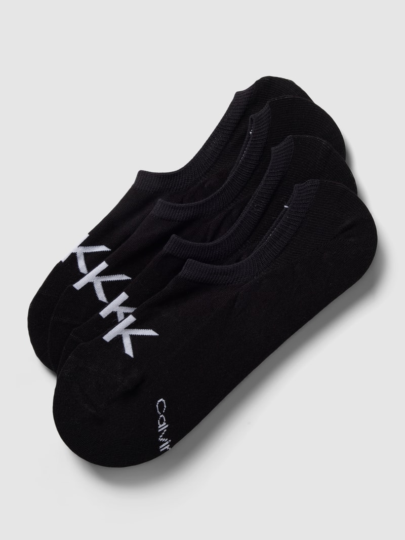 Füßlinge mit Label-Details im 4er-Pack in schwarz
