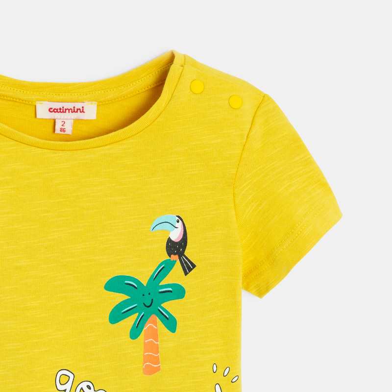 T-shirt bébé fille jaune imprimé exotique Catimini