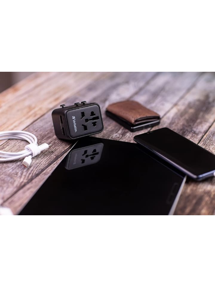 COFI 1453 Universal-Reiseadapter 180 Länder USB-Ladeanschlüsse in Schwarz günstig kaufen onesize