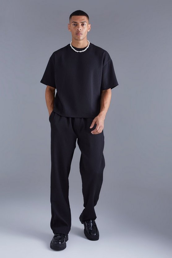 Kastiges Oversize T-Shirt & elastische lockere Hose