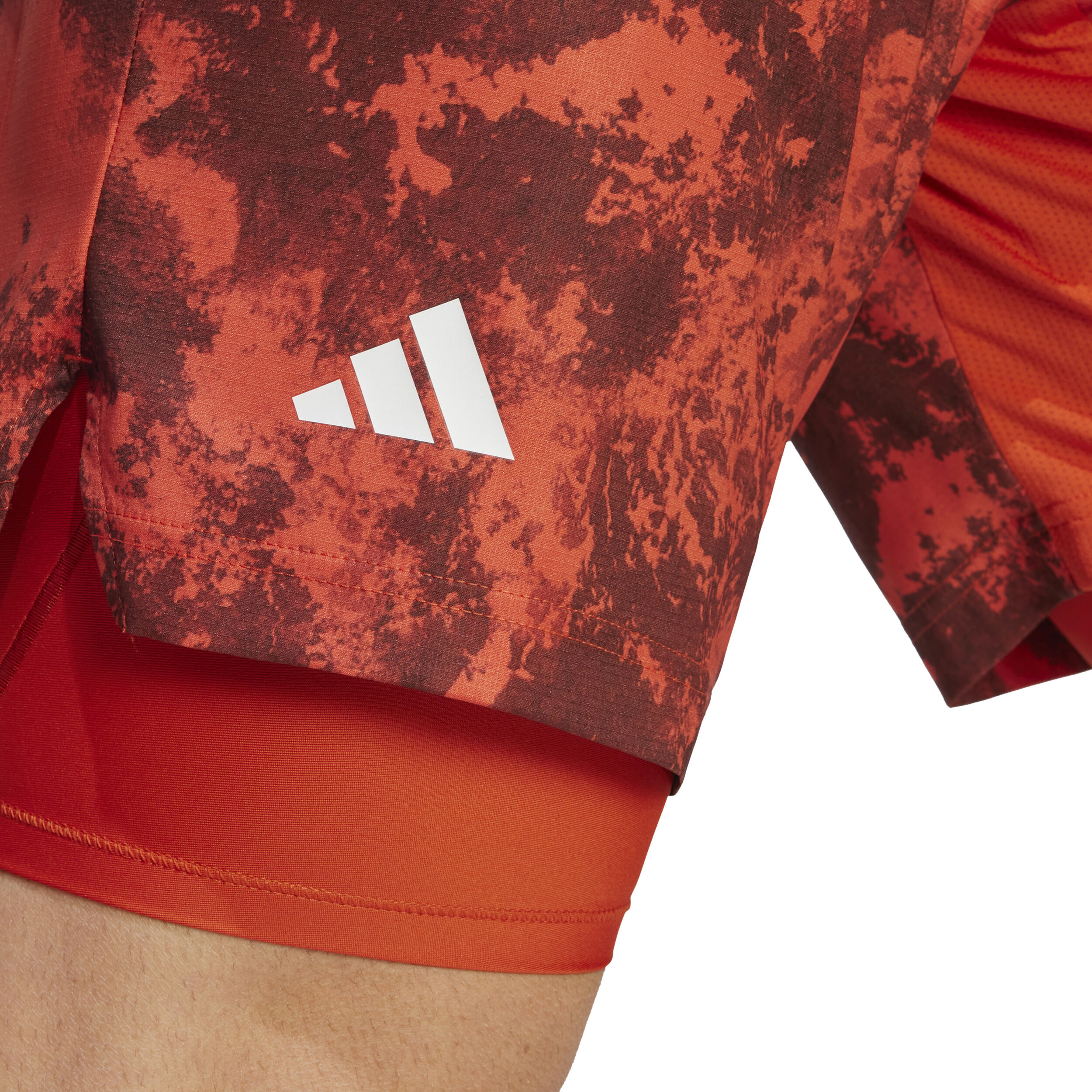 Paris 2N1 Shorts Herren - Orange, Rot