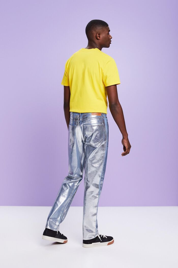 Jeans mit geradem Bein und Metallic-Finish