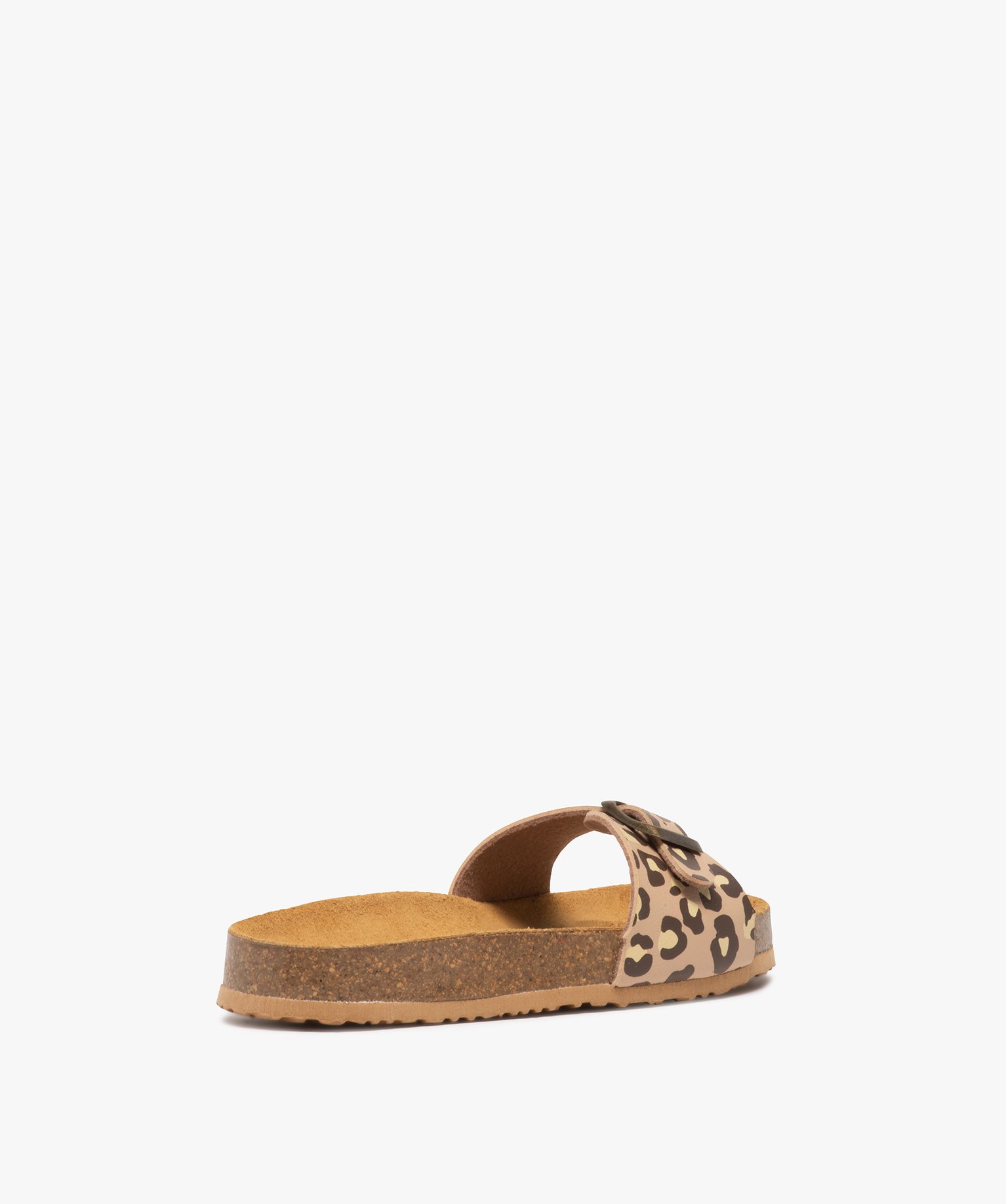 Mules fille à semelle liège et large bride à boucle rose | GEMO