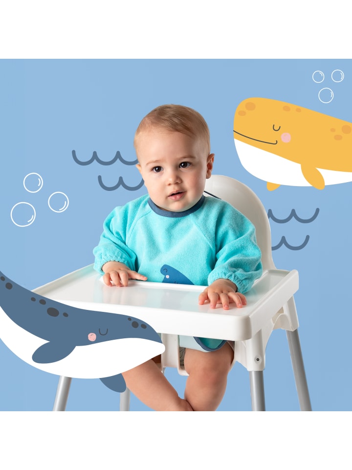 Schlummersack Lätzchen mit Ärmeln wasserfest in Hellblau günstig kaufen 1-2 Jahre