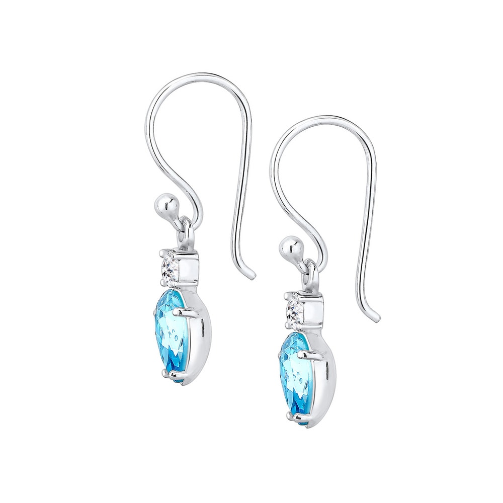 Elli Elli Boucles d'Oreilles Tropfen Solitär Kristalle 925 Silber Boucles d'oreilles
