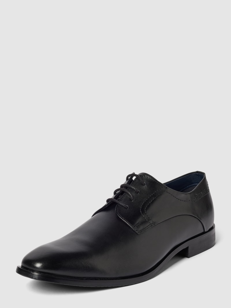 Derby-Schuhe aus Leder-Mix Modell 'Milko' in schwarz