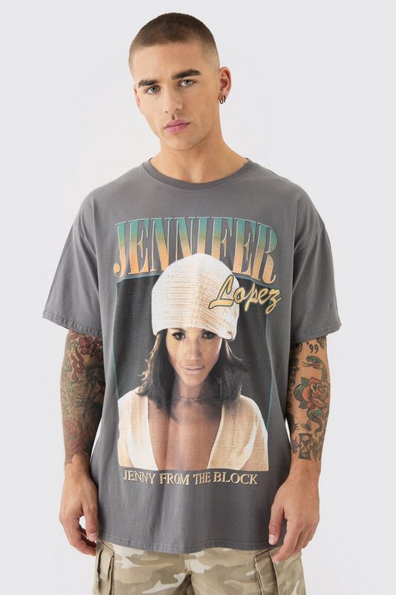 Oversize T-Shirt mit lizenziertem Jennifer Lopez Print