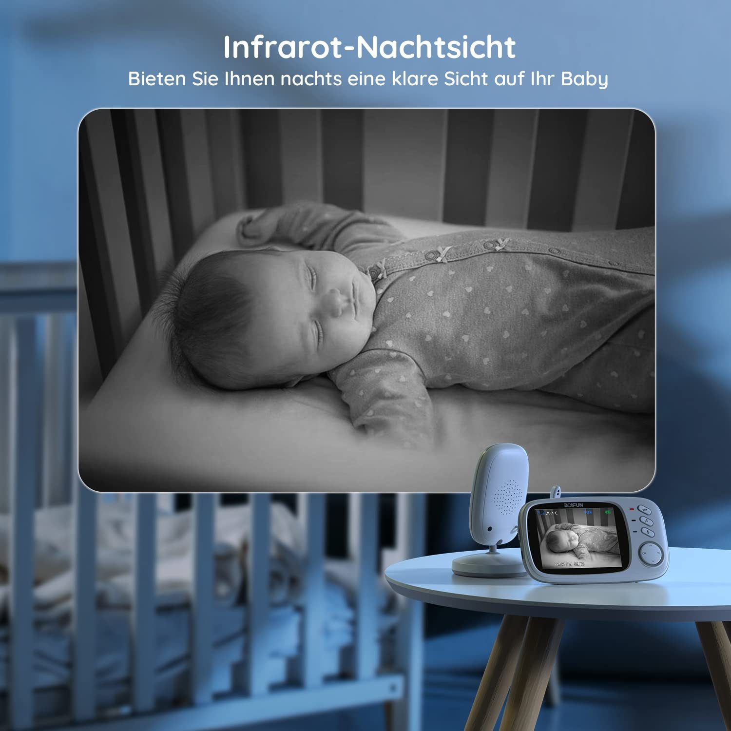 Boifun Babyphone Babyphone Babyphone mit Kamera 3.2