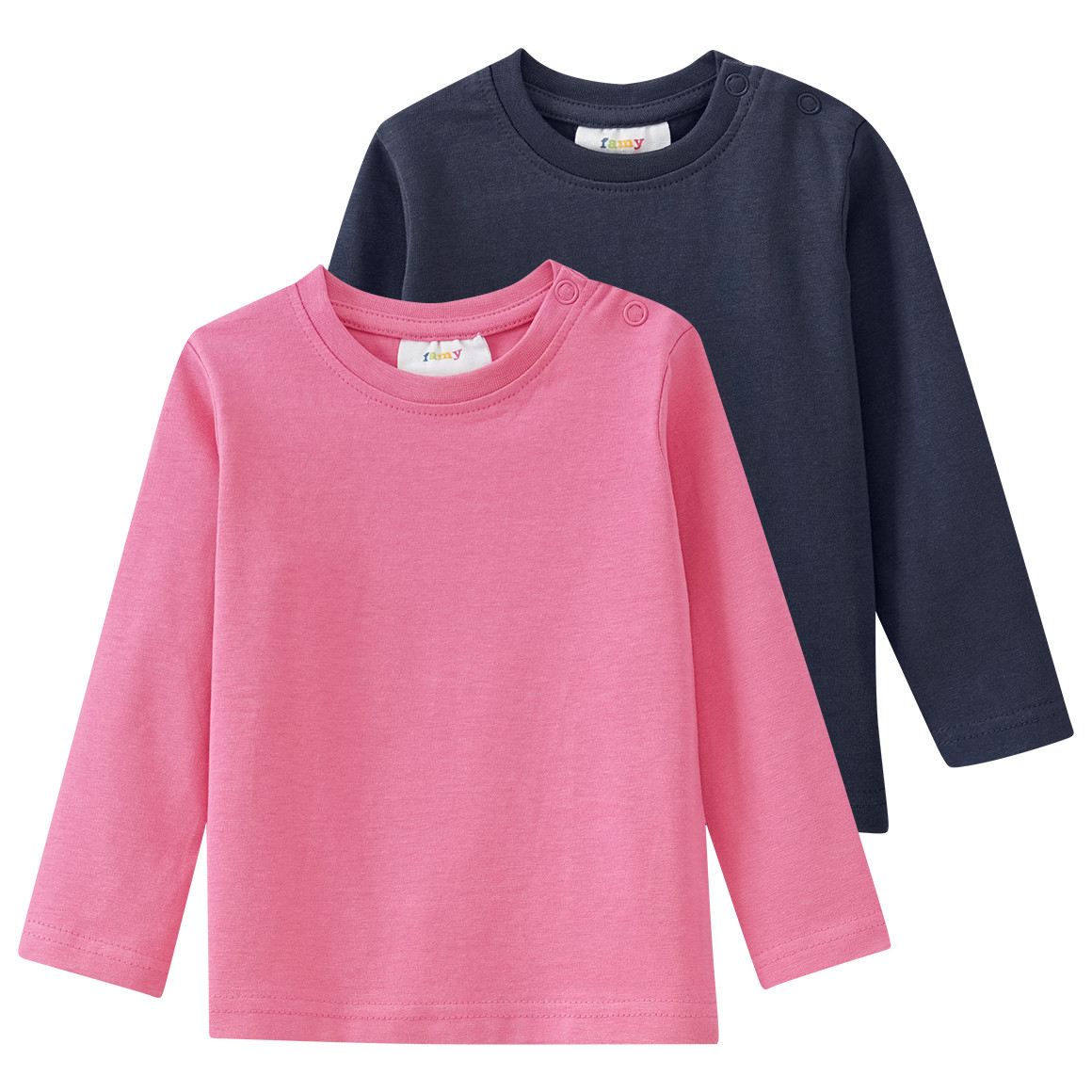 2 Baby Langarmshirts im Basic-Style