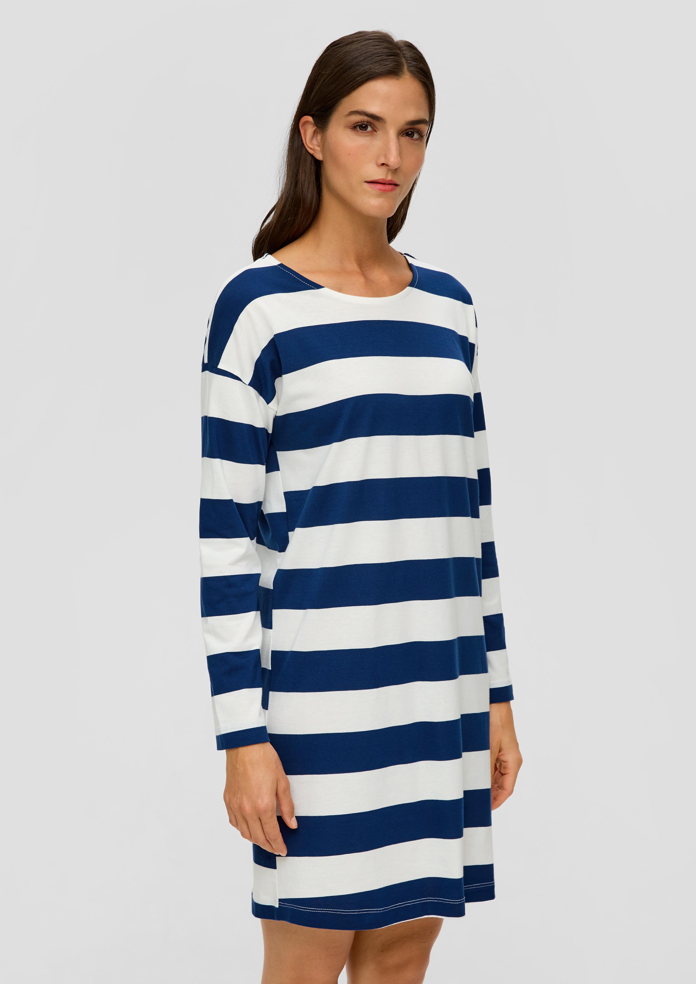 Gestreiftes Nachthemd aus Baumwoll-Modalmix  6009206-58G1