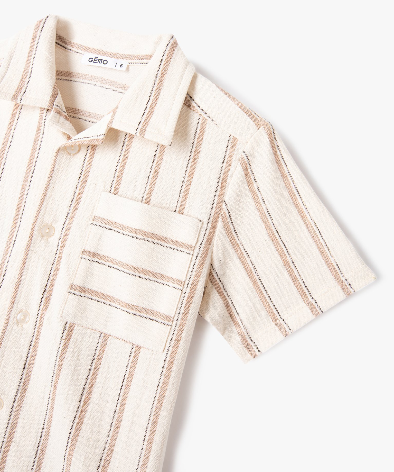 Chemise manches courtes rayée Garçon raye | GEMO
