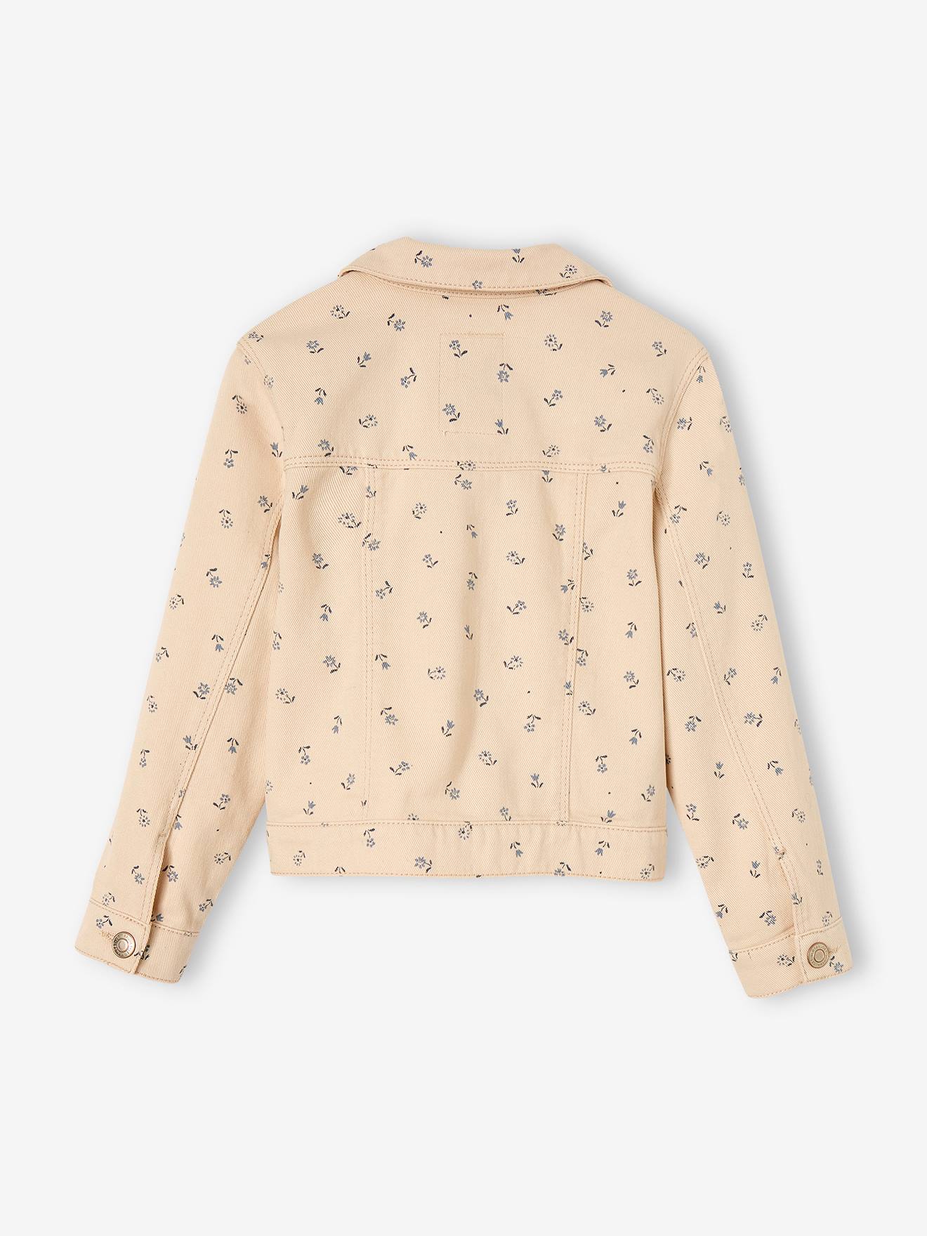 Vertbaudet Mädchen Jacke mit Blumenmuster - senfgelb