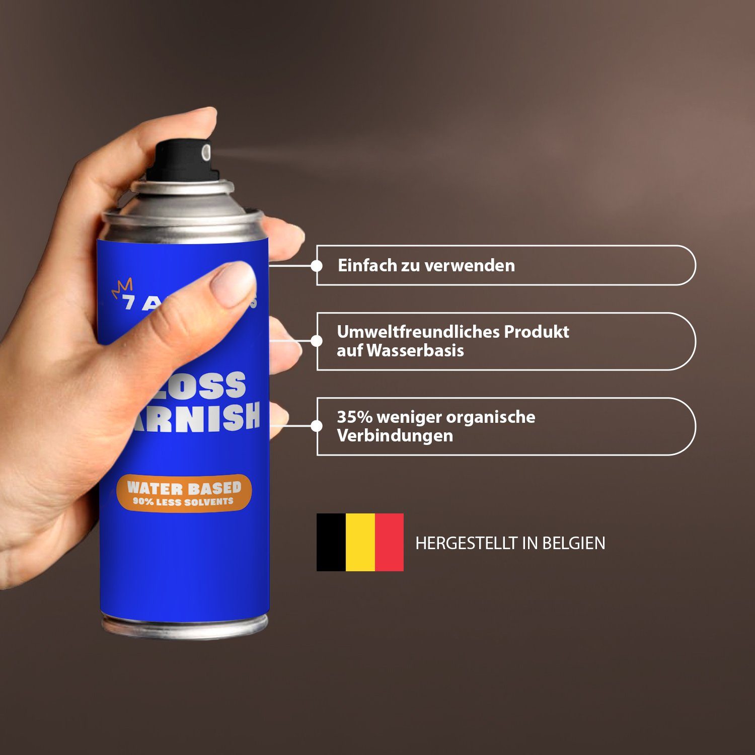 7 Artists Klarlack Acryl Klarlack Spray, Klarlack Glänzend auf Wasserbasis 400 ml