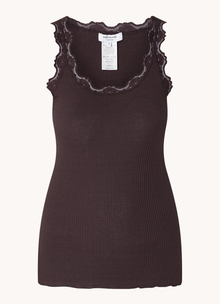 Rosemunde Tank top in silk blend with lace
