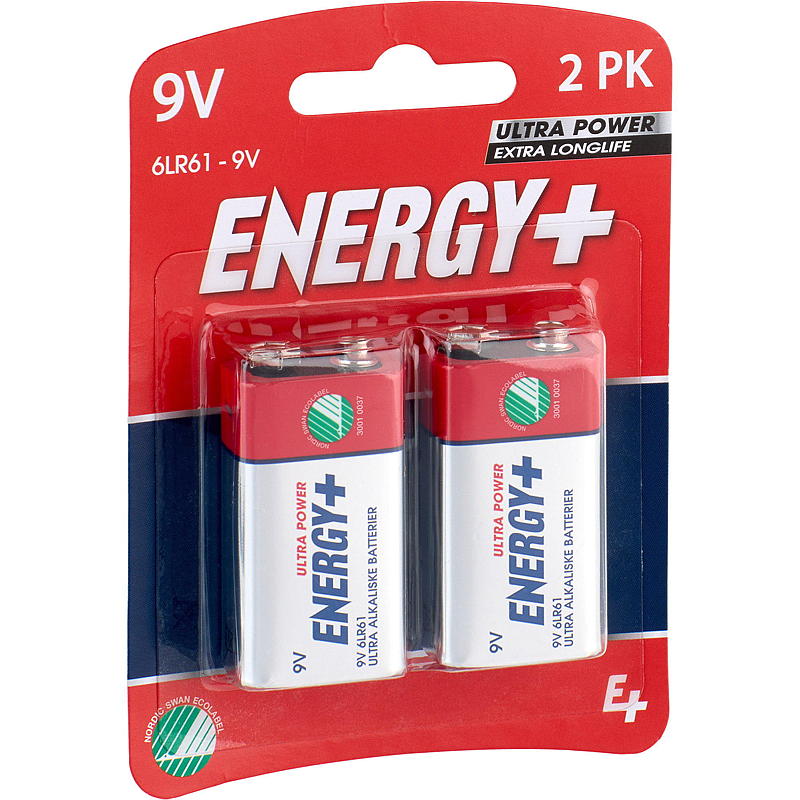 Energy Batteri 9V 2-pk, ultra power, Energy