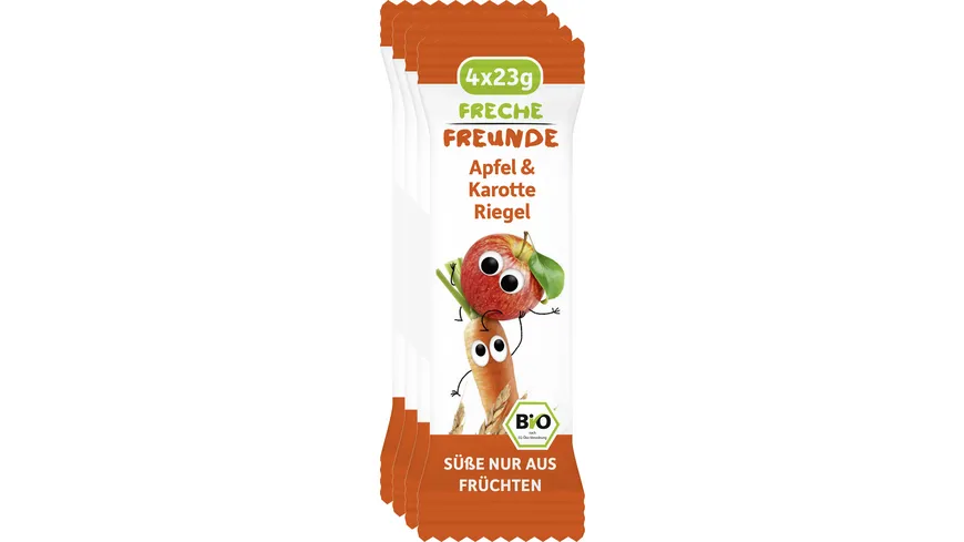 Freche Freunde Bio Getreideriegel Apfel & Karotte 4er-Pack 92 g