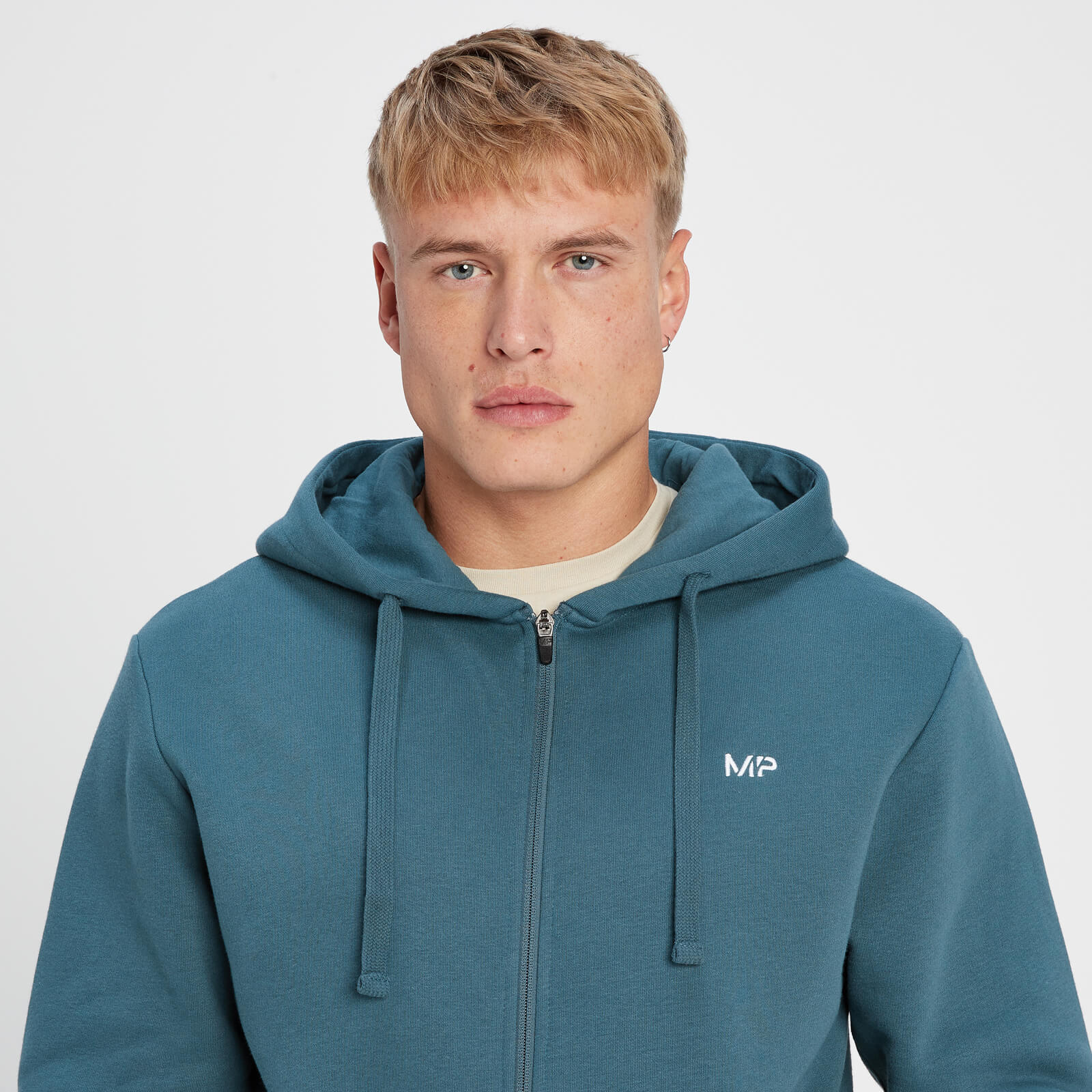 Sweat à capuche zippé MP Rest Day pour hommes – Bleu fumé
