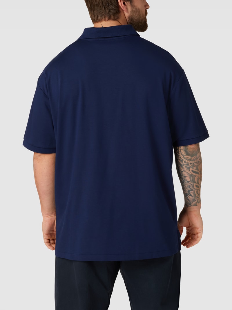 PLUS SIZE Poloshirt mit Label-Stitching in marineblau