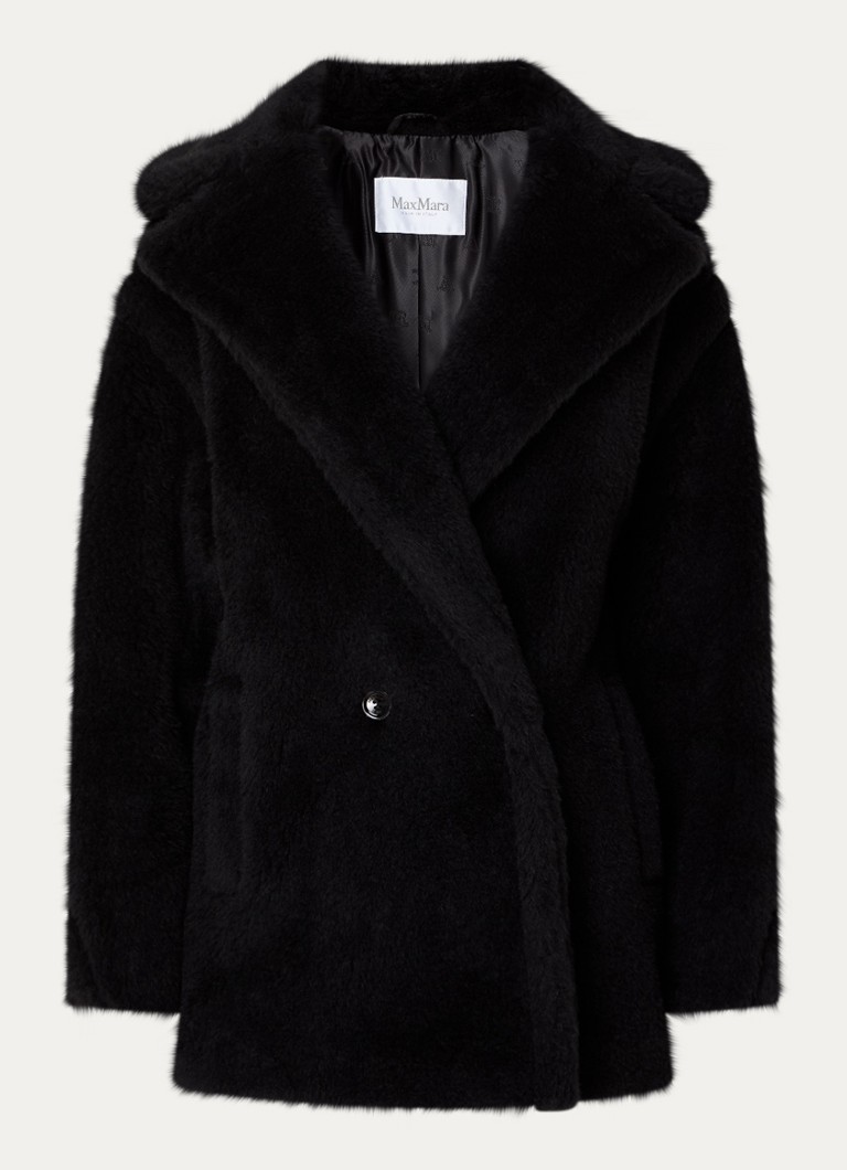 MaxMara Fuxia wool teddy coat with side pockets